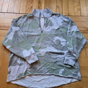 Aerie Gray Zip-Up Sweater